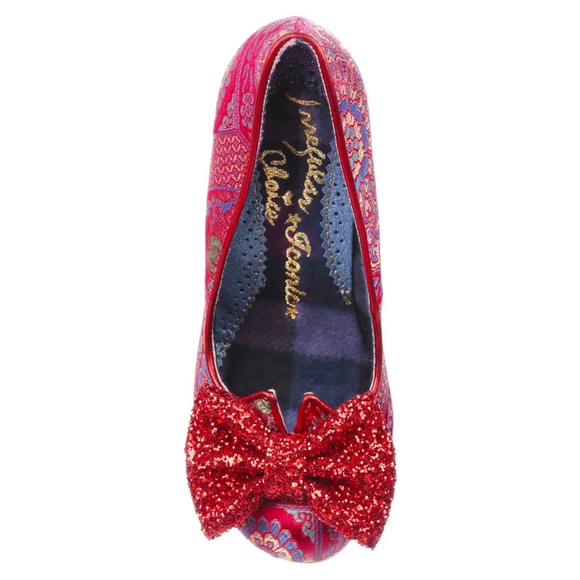 Irregular Choice Trixy unicorn heels in red brocade. 🦄 - Picture 4 of 11